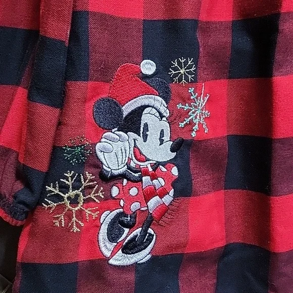 VGUC- Disney Buffalo Plaid Minnie Mouse Flame Resistant Nightgown - Picture 3 of 7